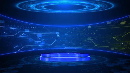 Abstract digital technology UI, UX Futuristic HUD, Virtual Interface. cyber space motion background