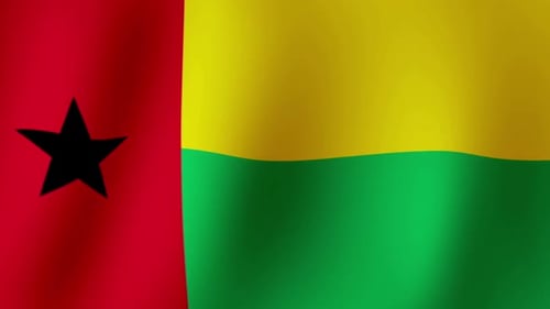 Realistic Waving Flag of Guinea-Bissau Animation