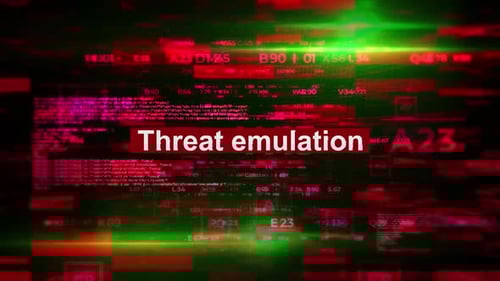 Cyber Threat Emulation Digital Data Glitch Background