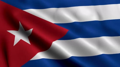 Realistic Cuban Flag Waving Seamless Loop Background