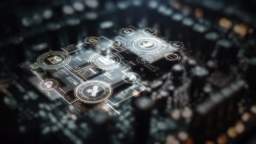 Futuristic Digital Data HUD Interface Animation