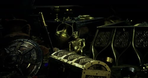 Ancient Gold Treasure Chests and Jewels Reveal