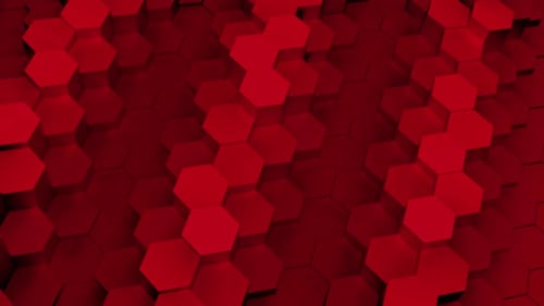 Abstract Red Hexagonal Pattern Seamless Loop Background
