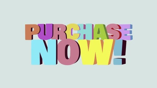 Colorful 3D Text Animation for Purchase Now Call to Action