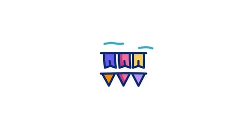 Animated Colorful Bunting Flags for Celebration and Events