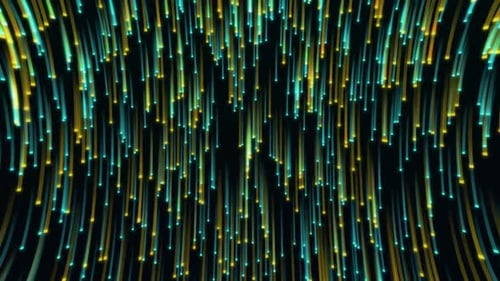 abstract green and blue neon plunge particle loop