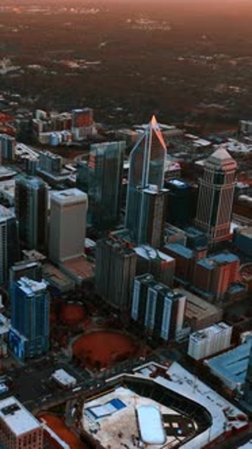 View on the modern uptown of Charlotte, North Carolina, USA from top.