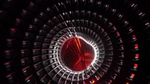 Red Metal Technology Tunnel Background