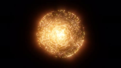 Abstract Golden Particle Swirl Energy Loop