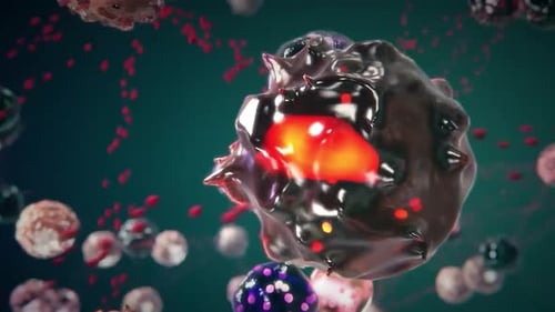 Animated Microscopic Cell and Viral Particles Background