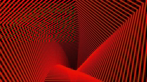 Red and Black Abstract Geometric Tunnel Loop Background