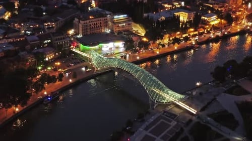 Bridge of Peace at Night in Tbilisi