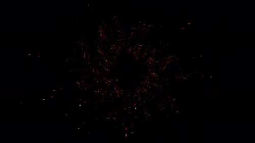 Fiery Energy Burst Transition with Glowing Particles