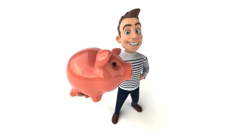 Lustiger 3D-Cartoon-Mann mit Alphakanal