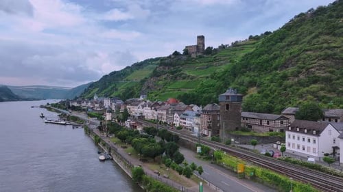 The Town Of Kaub On The Rhine Coast, Germany