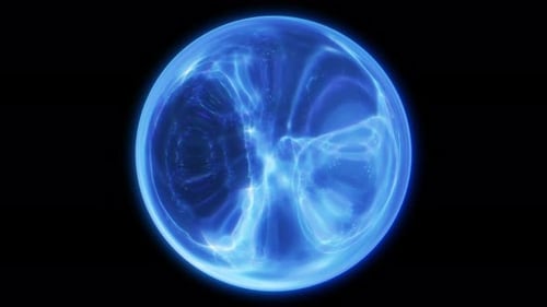Abstract Glowing Blue Energy Sphere Animation