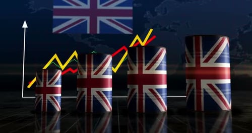 UK Great Britain oil crude petroleum fuel barrels on chart