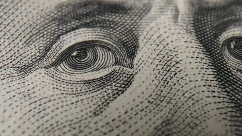 Close Up of Benjamin Franklin on Dollar Bill