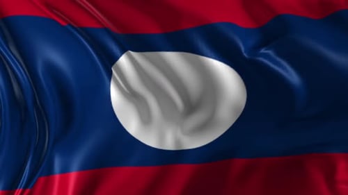 Seamless Laos National Flag Waving Loop Animation