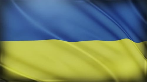 Waving Blue and Yellow Flag Background Animation