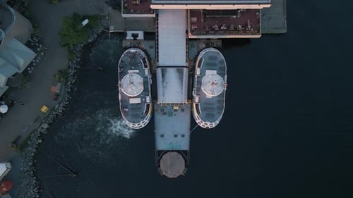 Top View Ferry Transport Between Halifax and Dartmouth Canada