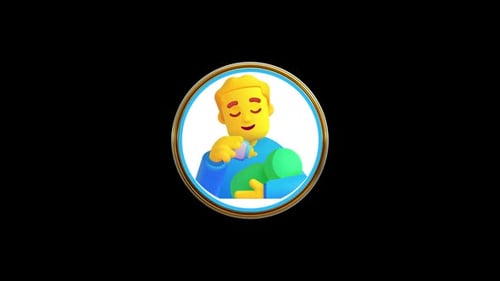 Man Feeding Baby 3d Icon