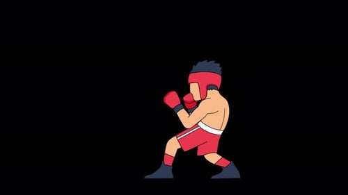 Animated Boxer Character Throwing Punches Loop