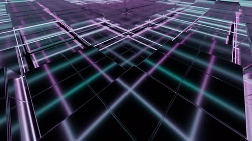 Conception de grille abstraite futuriste avec des néons et des motifs complexes pour la conception d'œuvres d'art
