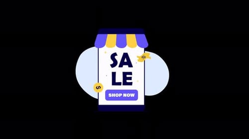 Mobile E-Commerce Sale Animation with Shop Now Button
