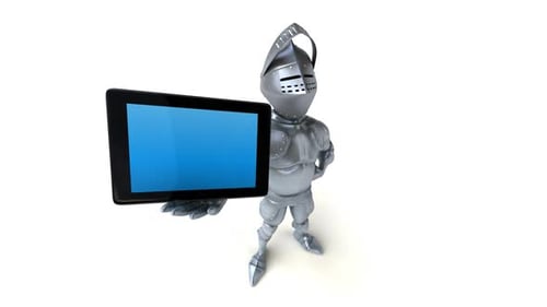 Fun 3D cartoon knight with alpha channel