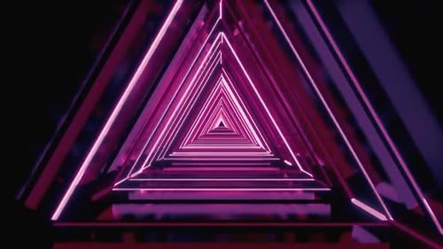 Abstract Neon Triangle Tunnel Seamless Loop