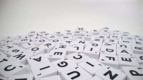 Letters close up on white backgorund isolated 4K