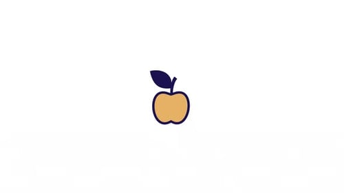 Animated Flat Design Apple Icon Scale Loop