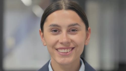 Close up of Smiling Mixed Race Woman Face