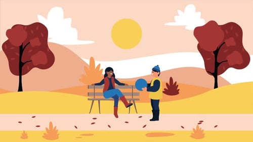 A Child Playing with a Ball and a Woman Sitting