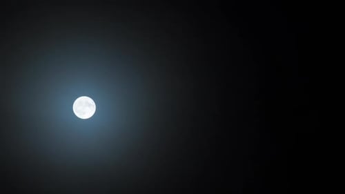 Glowing Full Moon in the Night Sky