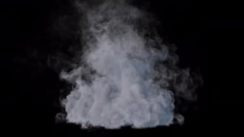 Realistic Render White Smoke Loop Animation On Transparent Background