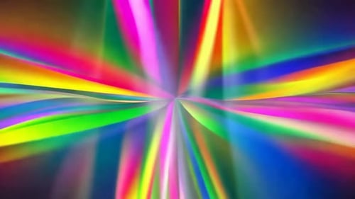Vibrant abstract prismatic light motion graphic featuring sy