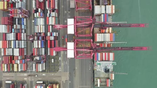 container cargo ship in export and import business and logistics international goods in urban city.