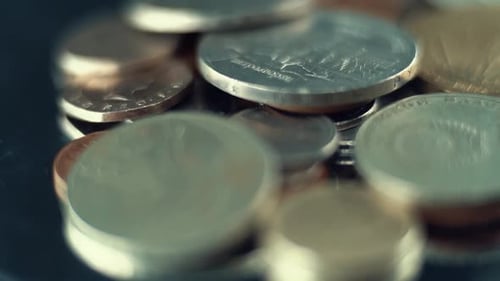 Macro Shot of Old Coins
