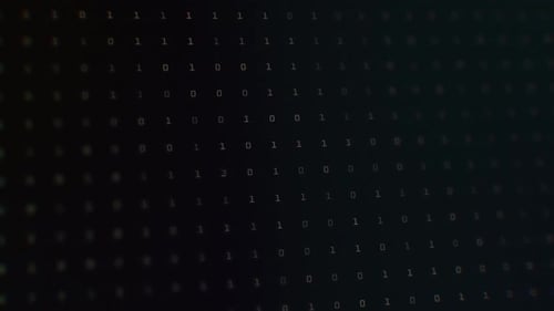 Colleción Canvas: Efecto de números cambiantes flotando sobre un fondo negro