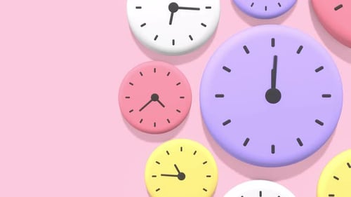 many time lapse clock zoom out with copy space animation, animated clock with moving arrow.