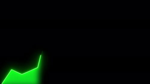 Rising line graph. Successful growth trend green line graph going Up. Financial data and diagrams. F