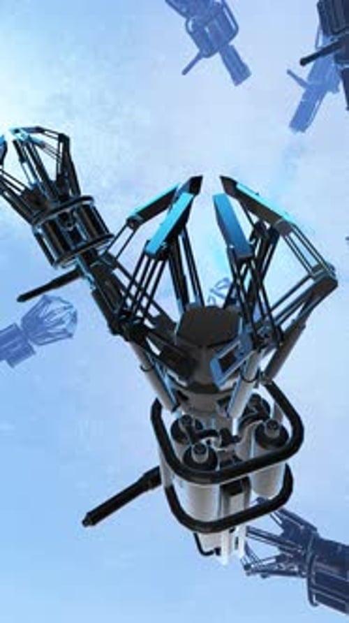 Futuristic Abstract Technology Structure Transformation Animation