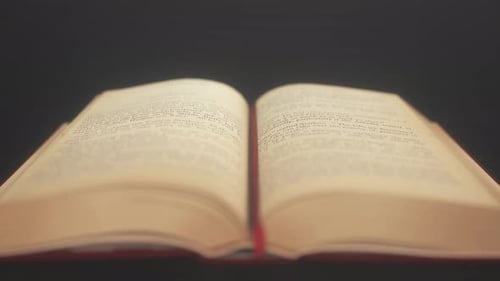 Animated Open Book with Pages Flipping Background