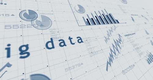 Big data charts and graphs 3d diagram on paper