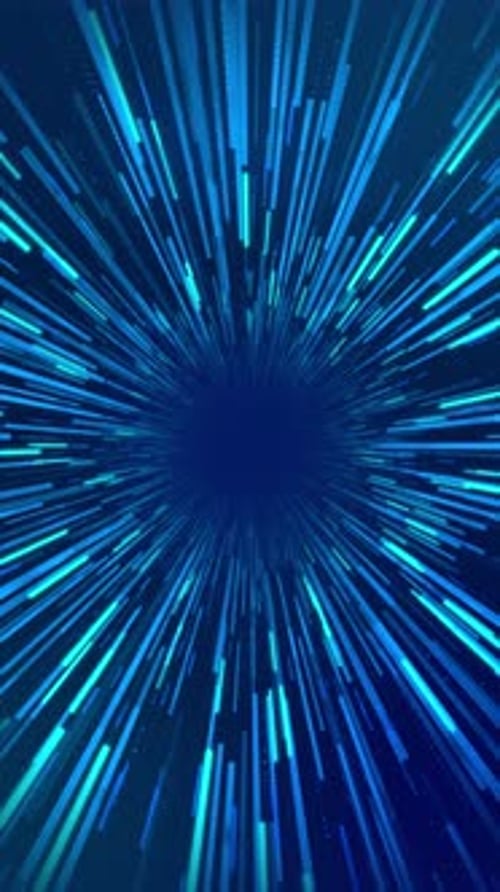 Blue Digital Speed Lines Warp Tunnel Loop Animation