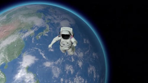 Los astronautas vuelan en el espacio