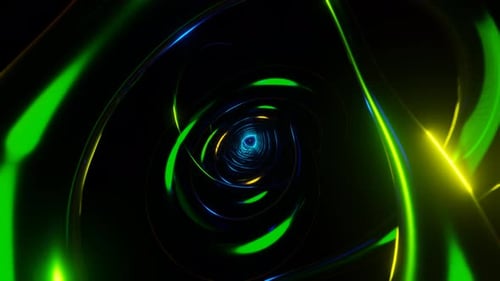 Futuristic Neon Light Tunnel Loop Background Animation