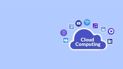 3D Cloud Computing with App Icons Animation